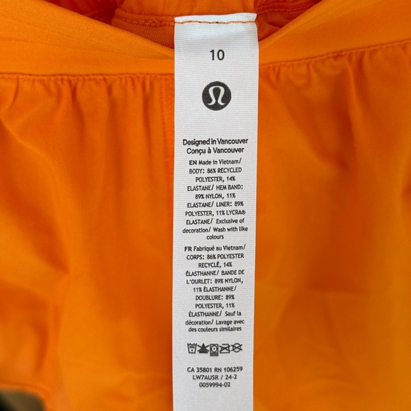 NWT Lululemon Hotty Hot LR Short 2.5" Lined, Lit Orange, Size 10 - Picture 10 of 11